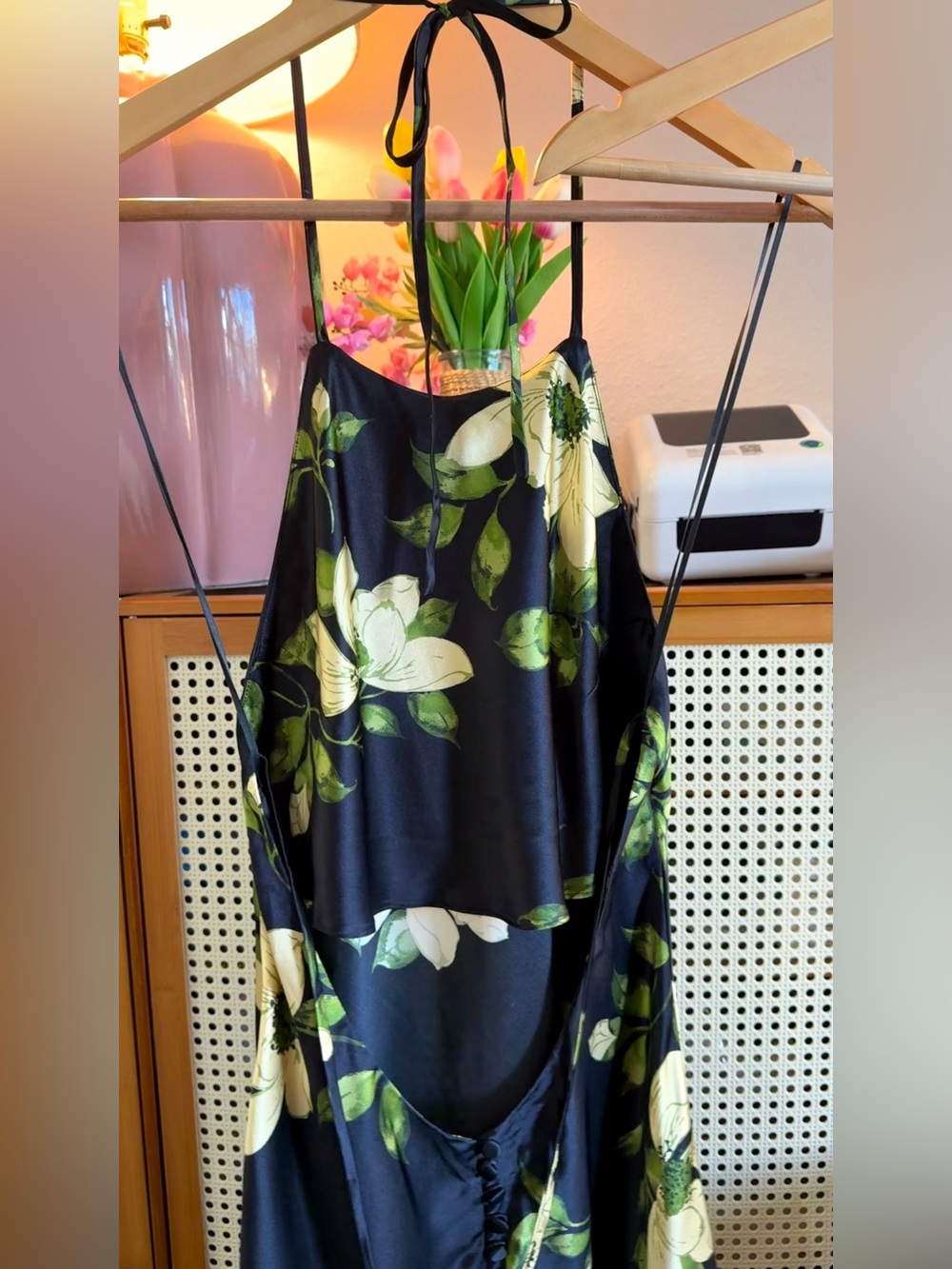 Reformation Jennis Silk Dress In Mood For Love, NWOT, NEVER WORN, NO FLAWS. - Picture 8 of 15